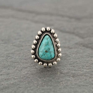 Natural Stone Adjustable Triangle Ring