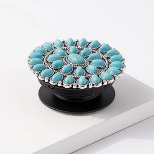 Turquoise Beaded Oval Concho Phone Grip