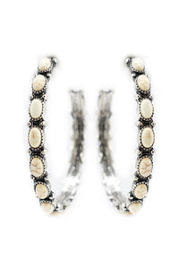 All The Hoopla Ivory Bead Earrings by Adoración Lifestyle Brand
