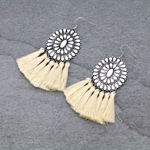Concho Tassel Earrings