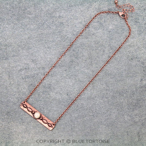 Western Semi Stone Bar Necklace
