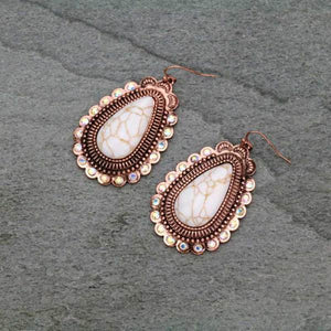 Iridescent Copper Teardrop Earrings