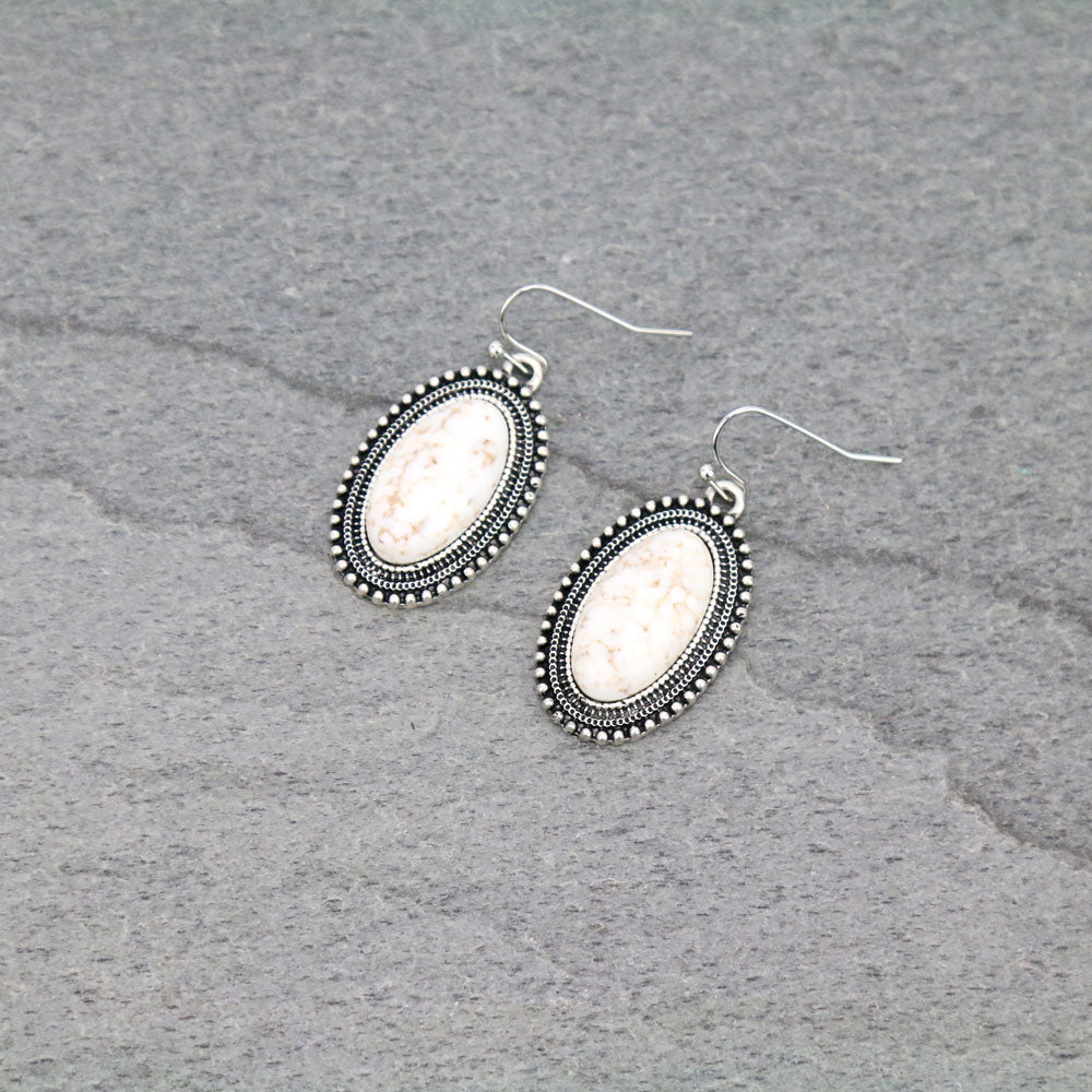 Natural White Stone Earrings