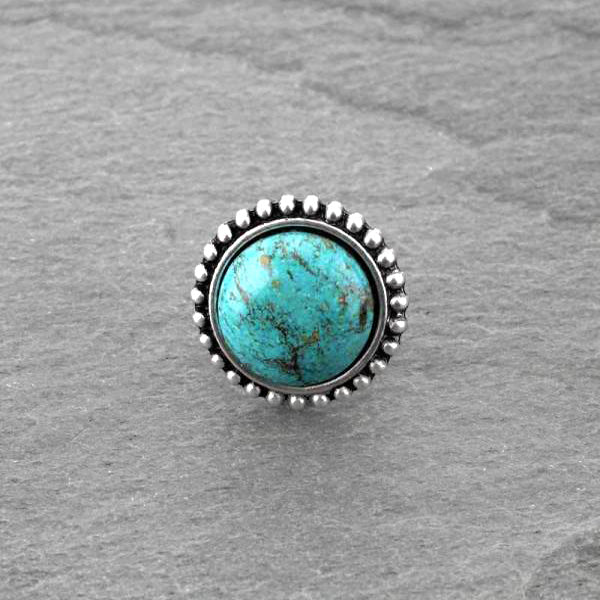 Turquoise Circle Natural Stone Ring
