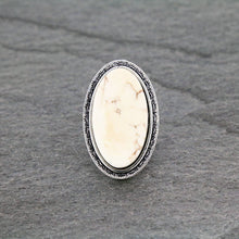 Load image into Gallery viewer, Oversized White Stone Adjustable Ring
