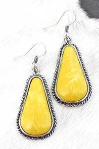 Yellow Marbled Pearstone Earrings | Adoracíon Lifestyle Brand by Femme Goddess Co.