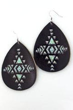 Load image into Gallery viewer, Mystic Ranch Black and Turquoise Teardrop Earrings
