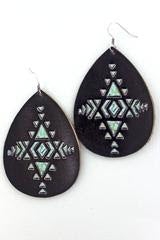 Mystic Ranch Black and Turquoise Teardrop Earrings